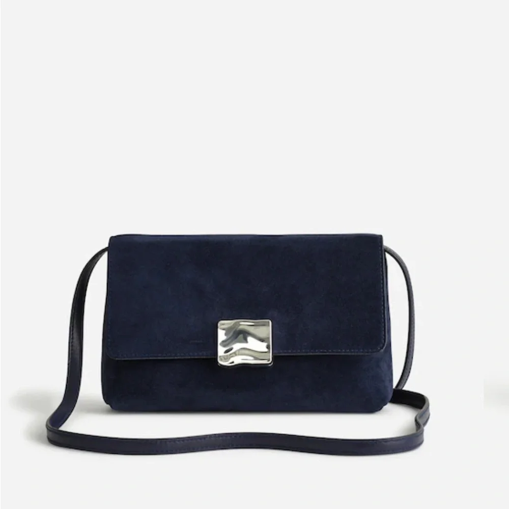 Madewell X AGMES NYC Navy Suede Shoulder Bag/Clutch - Picture 7 of 8